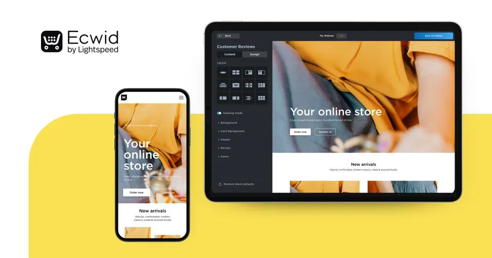 Ecwid by Lightspeed: Add a shop to the website you already have.