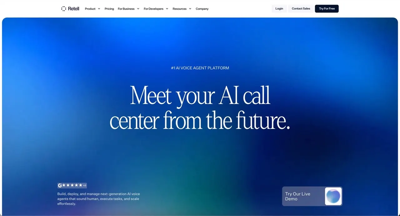Retell AI screenshot